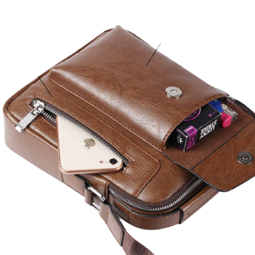 Bolsa Transversal de Couro Masculina - Soube 